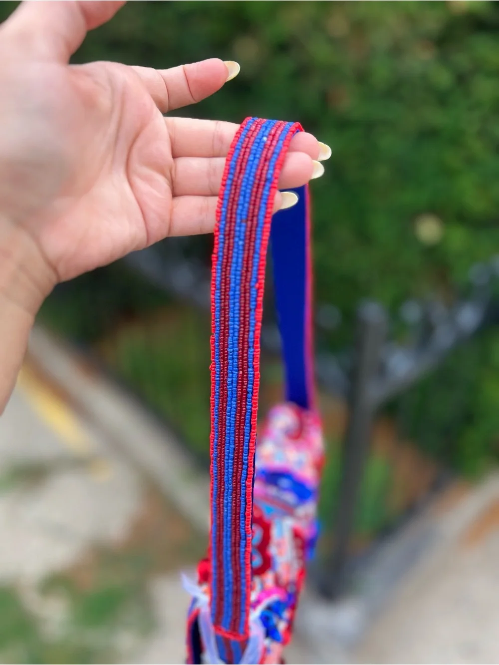 TJMAXX MARSHALLS Viral Paisley Floral Colorful Beaded Stripe Shoulder Bag Purse - Picture 10 of 16